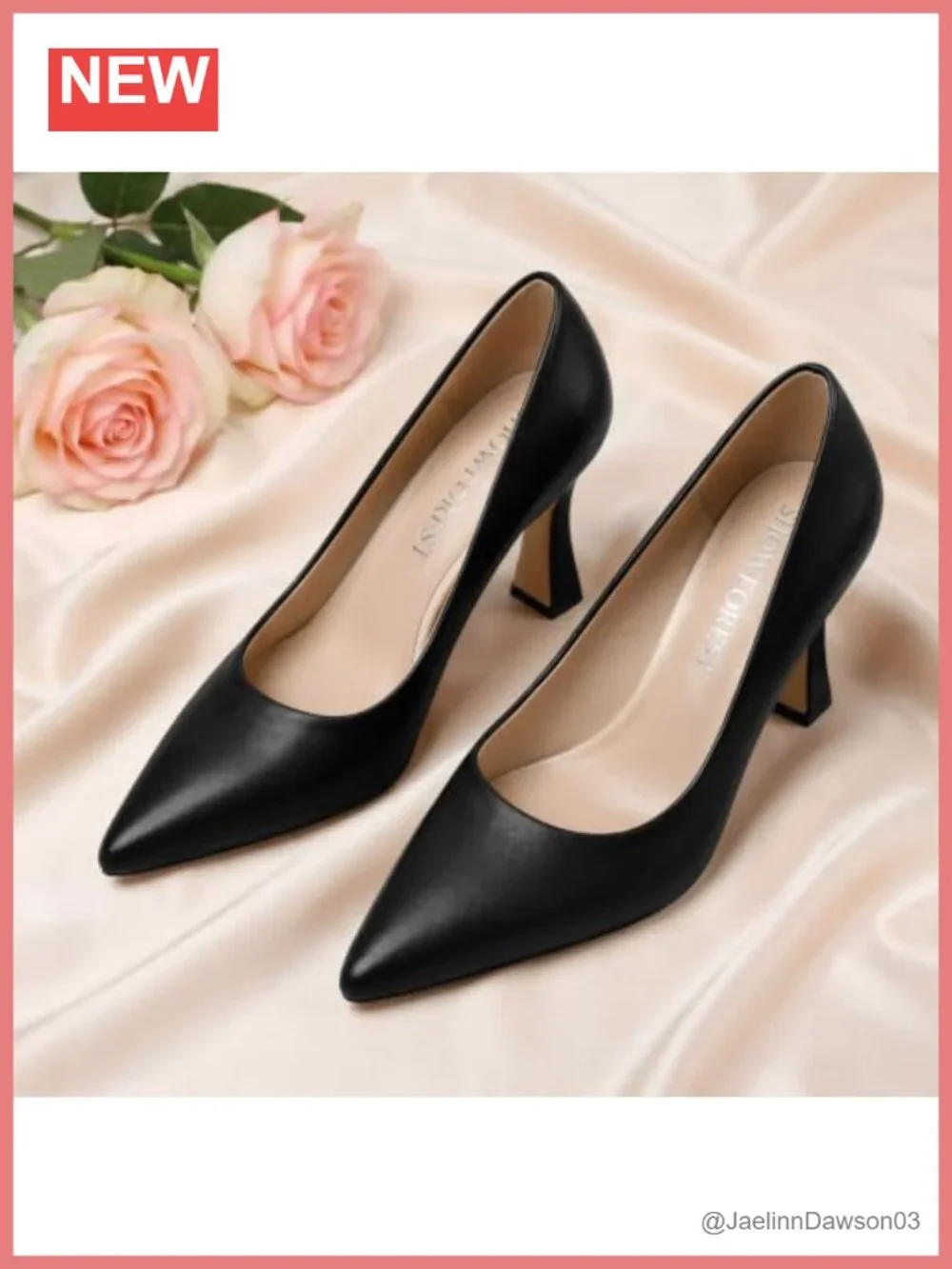 Faux Leather Pointed Toe Stiletto Pumps 3.5 inch Heel Slip On Dress Shoes Women